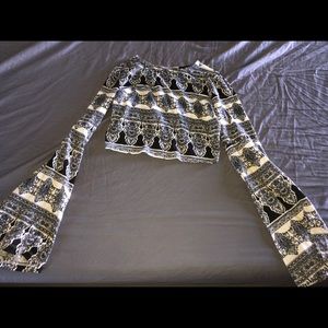 Patterned and Flowy Crop Top